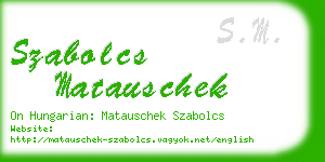 szabolcs matauschek business card